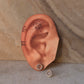 925 Sterling Silver Rose Quartz Cab Stone Round Earrings