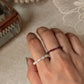 Natural Crystal Stretchy Fresh Water Pearl & Garnet Rings