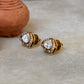 925 Sterling Silver Gold Plated Moissanite Polki Studs Earrings