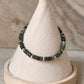 925 Sterling Silver African Turquoise Flat Tube Crystal Silver Balls Bracelet