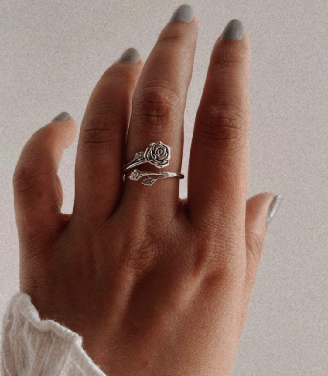 925 sterling silver vintage rose ring