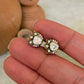 925 Sterling Silver Gold Plated Moissanite Polki Studs Earrings