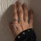 925 Sterling Silver Blue Topaz Pear Solitaire Rustic Band Ring
