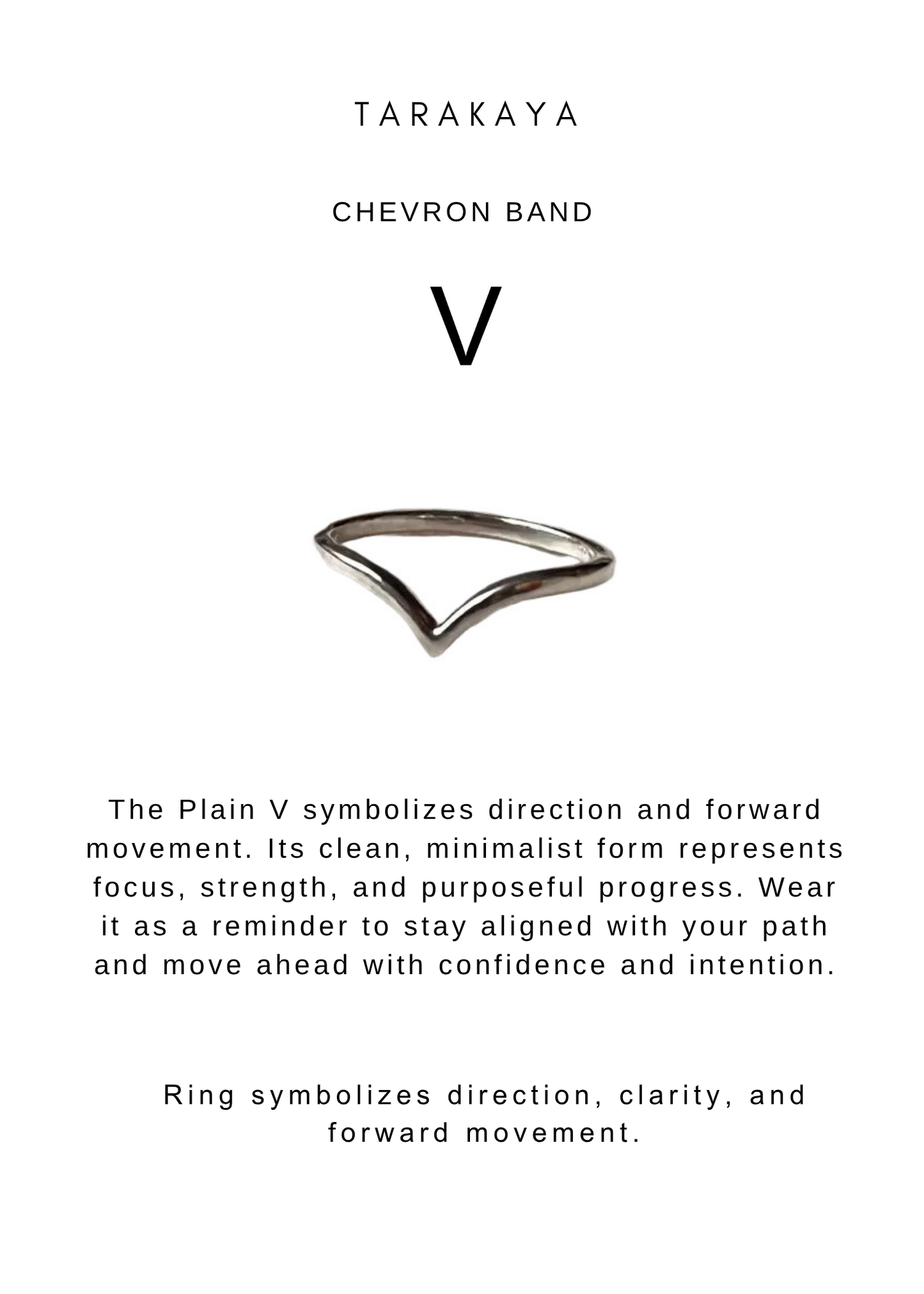 925 Sterling Silver Plain V / Chevron Stackable Ring