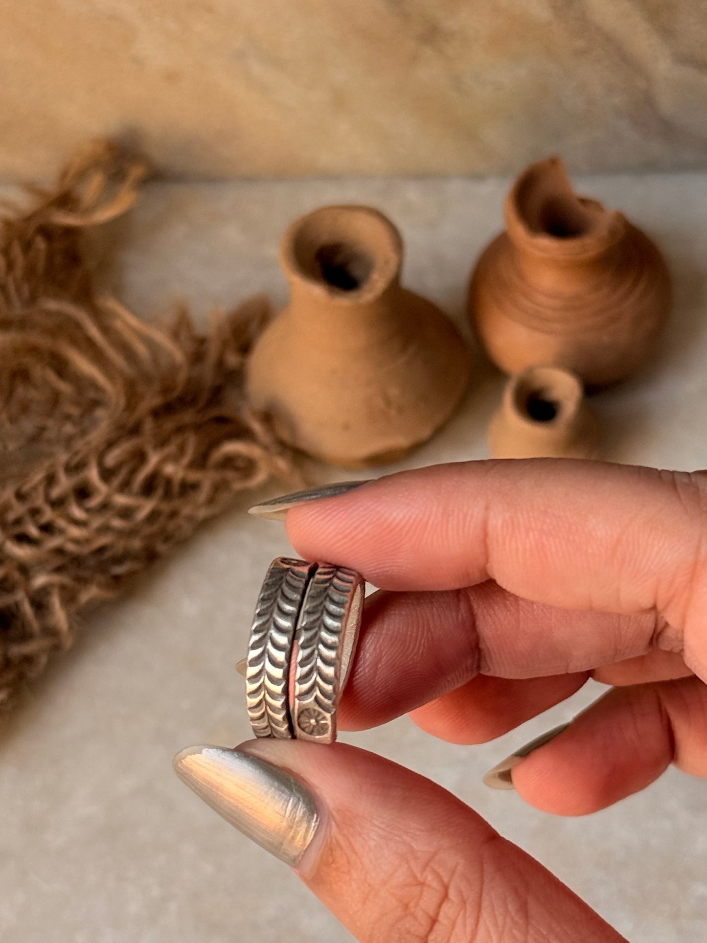 925 Sterling Silver Bohemian Hill Tribe Handcrafted Adjustable Ring