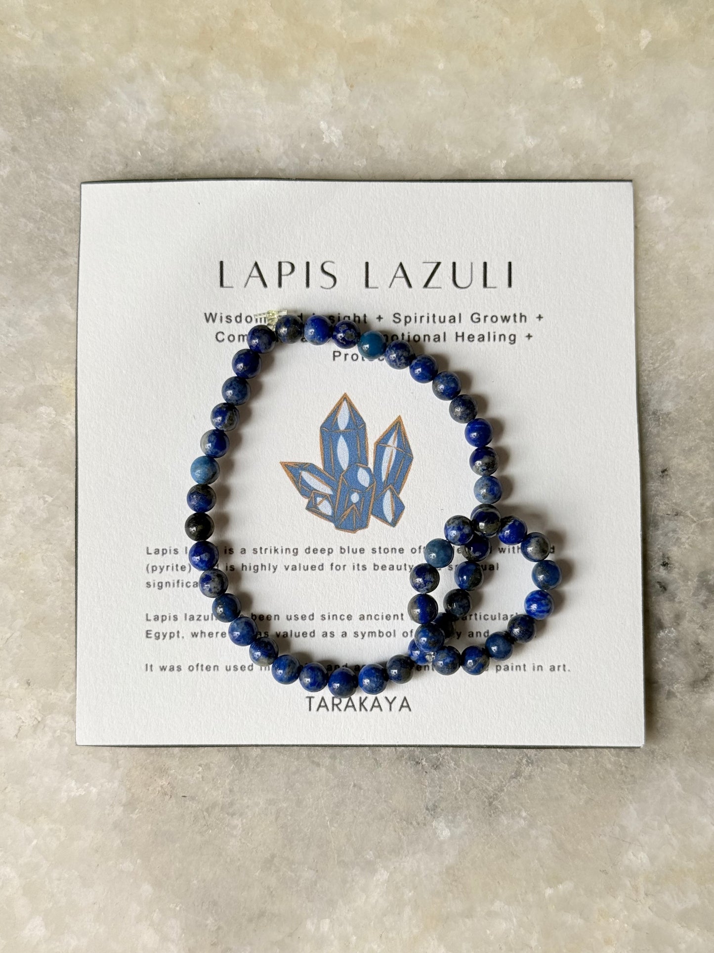 Natural Crystal Lapis Lazuli 4mm Stretchy Rings & Bracelet