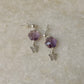 925 Sterling Silver Amethyst Floral Charm Butterfly Handcrafted Studs