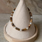 925 Sterling Silver Picture Jasper Flat Tube Crystal Fresh Water Pearls Bracelet