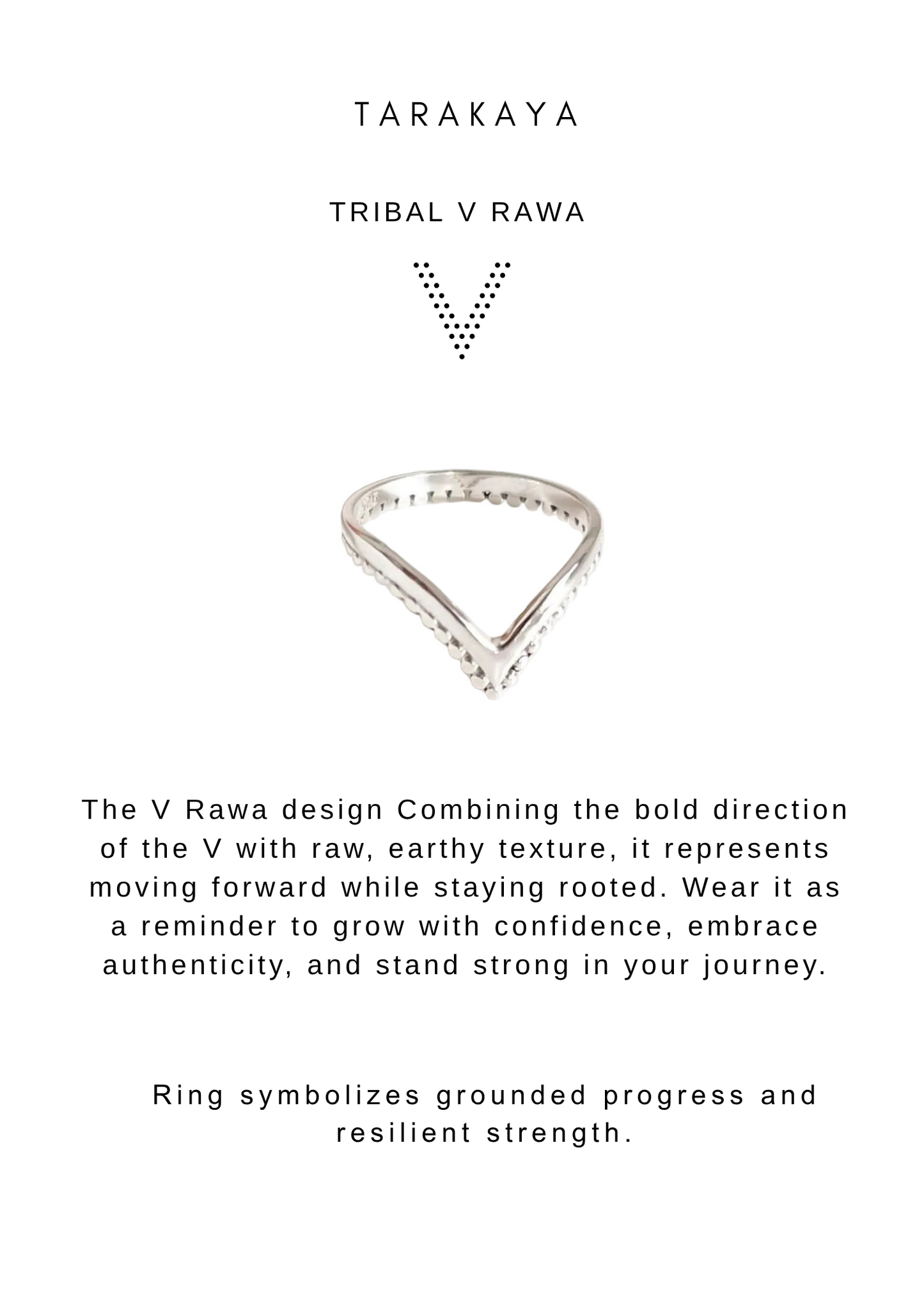 925 Sterling Silver V Rawa /Chevron Boho Stackable Ring