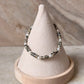 925 Sterling Silver Dalmatian Jasper Flat Tube Crystal Fresh Water Pearls Bracelet