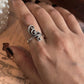 Unique spiral vintage silver ring for women
