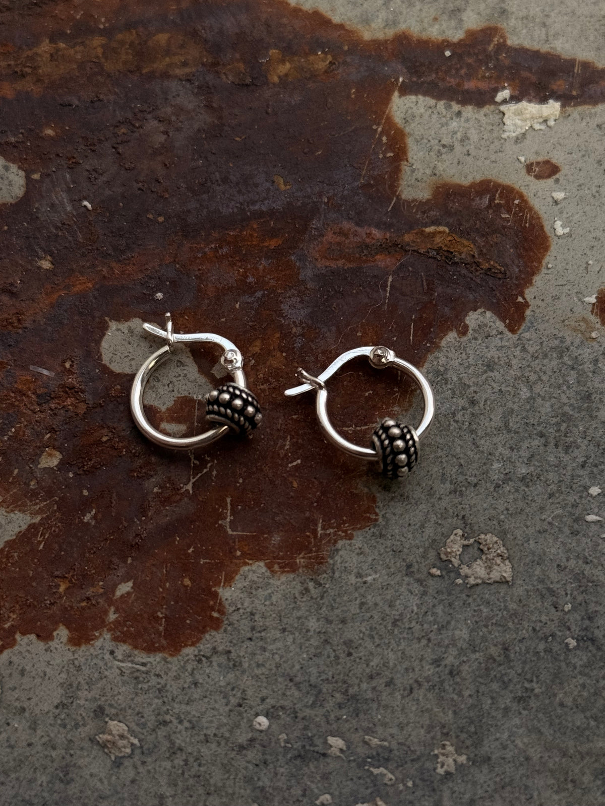 925 Sterling Silver Handcrafted Rawa Balls Hoops Mandali Earrings