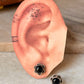 925 sterling silver Black Onyx Flower Studs Earrings