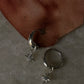 925 Sterling Silver Blue Topaz North Star Removable Charm -Plain Huggies/ Small Hoops