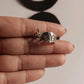 Stylish tortoise-shaped silver ring with horizontal design