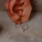 925 Sterling Silver Star Charm Italian Hoops