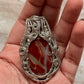 925 Sterling Silver Jasper Crystal Wire Wrapped Statement Handcrafted Pendant