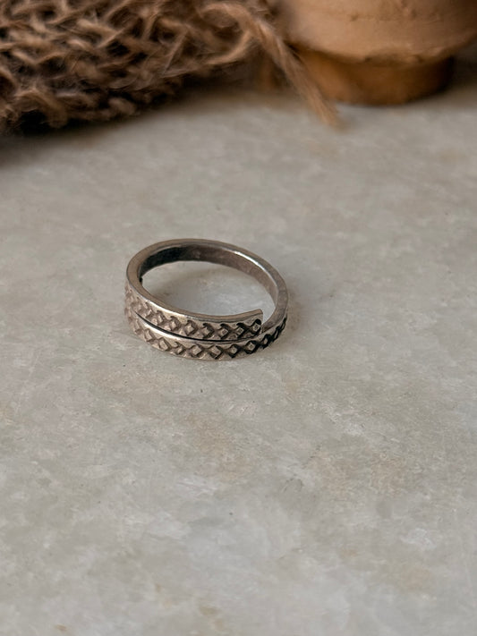 925 Sterling Silver Bohemian Hill Tribe Handcrafted Adjustable Ring