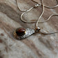 925 Sterling Silver Brown Agate Oval Stone Textured Pear Handcrafted Pendant