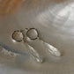 925 Sterling Silver Clear Quartz Drop Carved Charm Italian Hoops Handcrafted