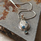 925 Sterling Silver K2 Jasper & Aquamarine Round Handcrafted One of a Kind Oval Pendant