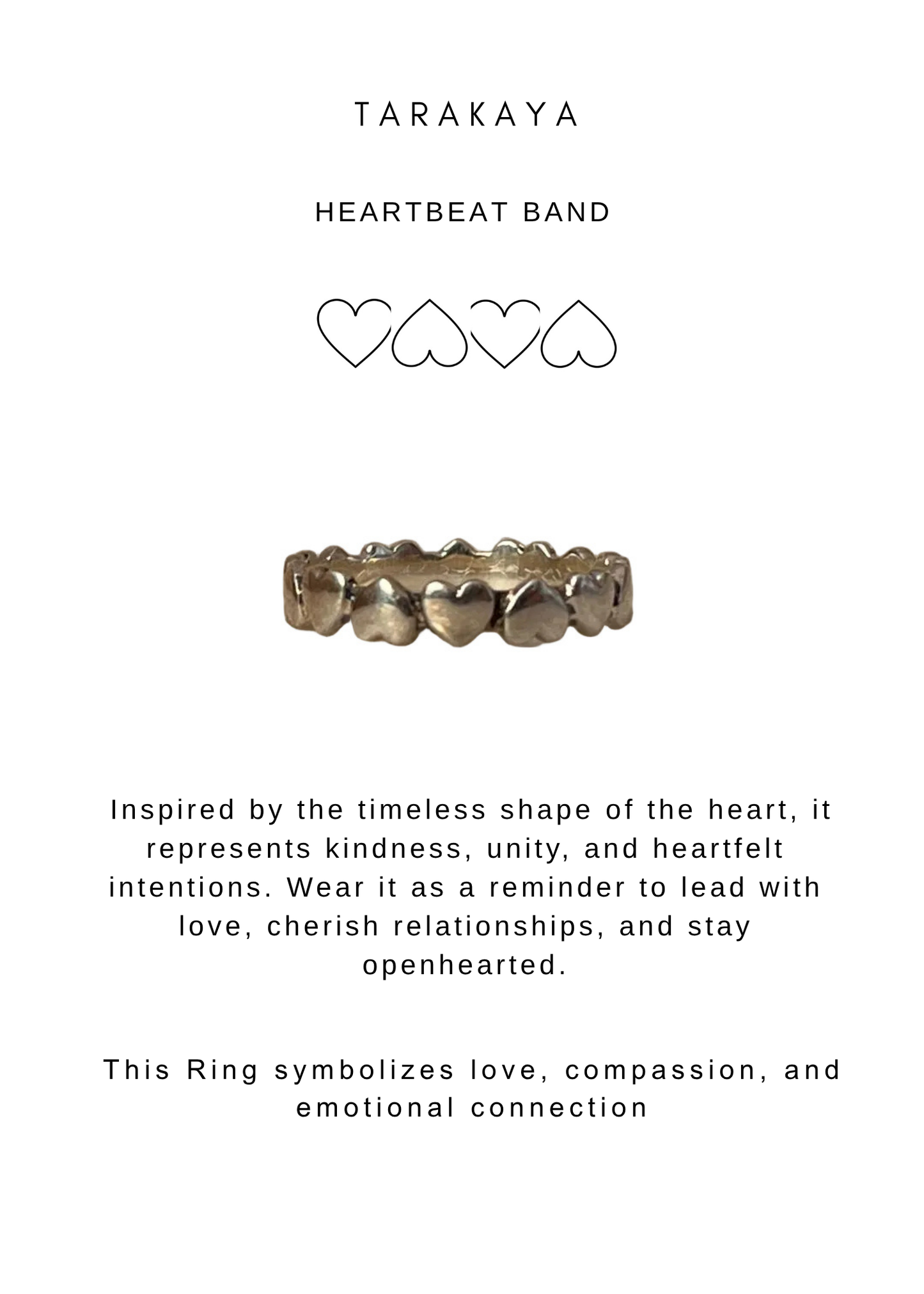 925 Sterling Silver Heart Band Boho Ring