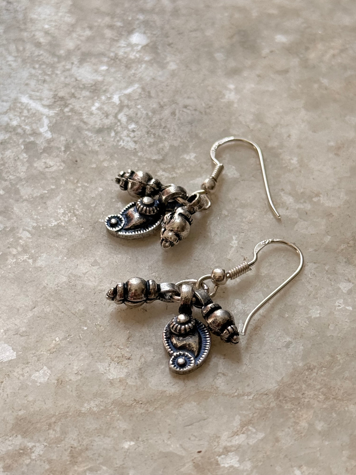 925 Sterling Silver Handcrafted Tribal Rawa Paisley Mandali Earrings