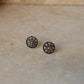 925 sterling silver Antique Plain Oxidised Mandala Boho Studs Earrings