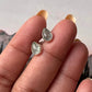 Aquamarine Pear Cab studs 925 Sterling Silver Earrings