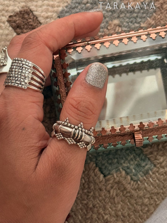 925 Sterling Silver Dolki Boho Tribal Stack Ring