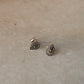 925 Sterling Silver Antique Plain Oxidised Boho Studs Earrings