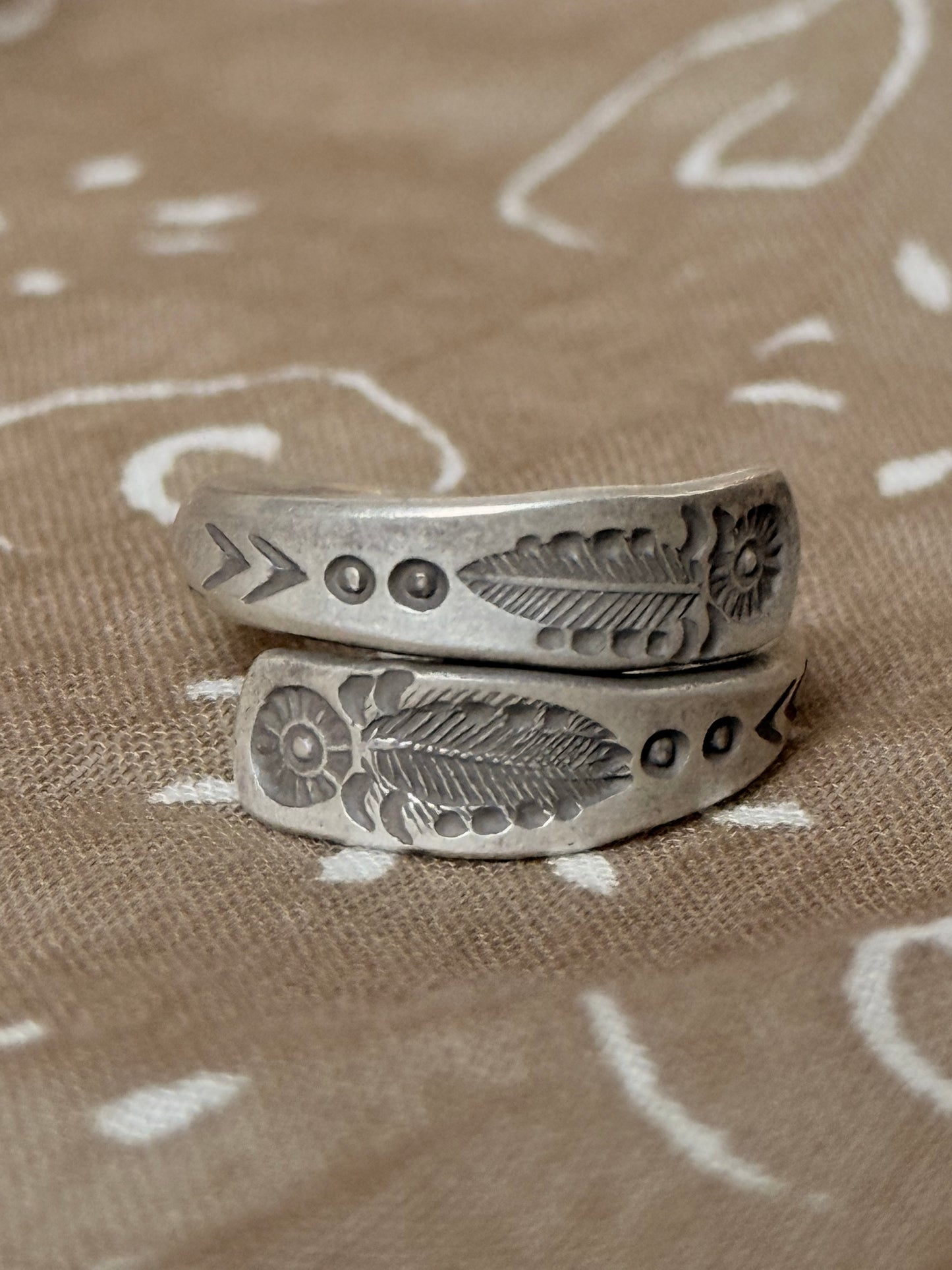 925 Sterling Silver Bohemian Hill Tribe Handcrafted Wild Sage Adjustable Ring