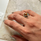 925 Sterling Silver Tiger Eye Rustic Mixed Metal Ring