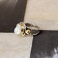 925 Sterling Silver Baroque Pearl Rustic Fusion Handcrafted Ring
