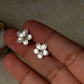 925 Sterling Silver Mother of Pearl Flower Carved Studs