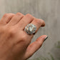 925 Sterling Silver Agate Rectangle Boho Ring