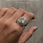 925 Sterling Silver Agate Rectangle Boho Ring