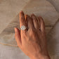 925 Sterling Silver Mother of Pearl Moon Face Wire Wrapped Handcrafted Ring