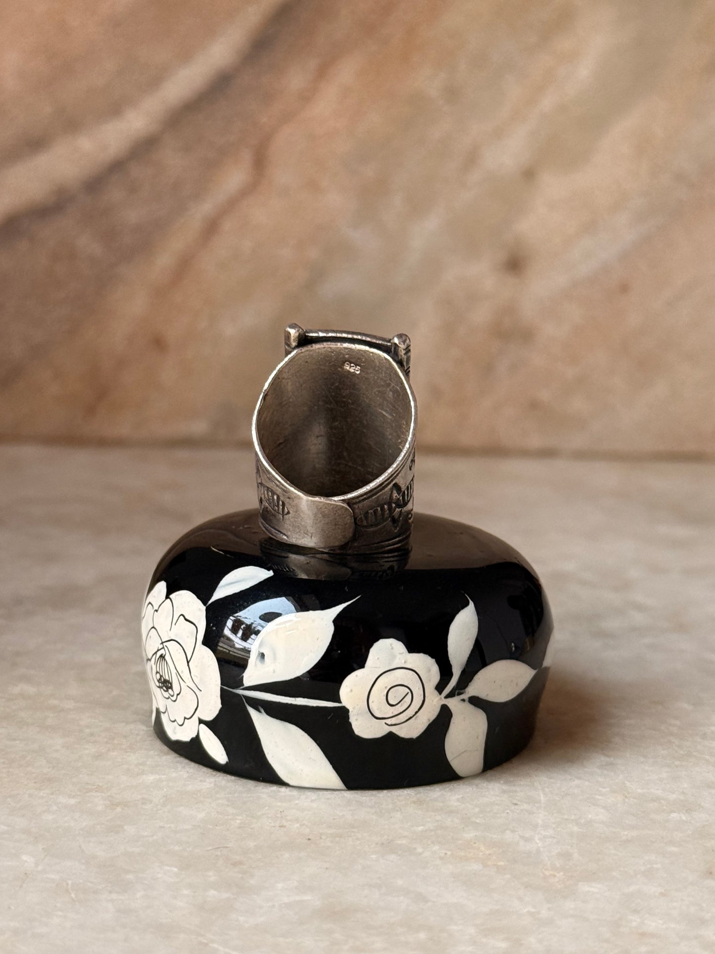 925 Sterling Silver Bohemian Imported Handcrafted Turkish Adjustable Ring