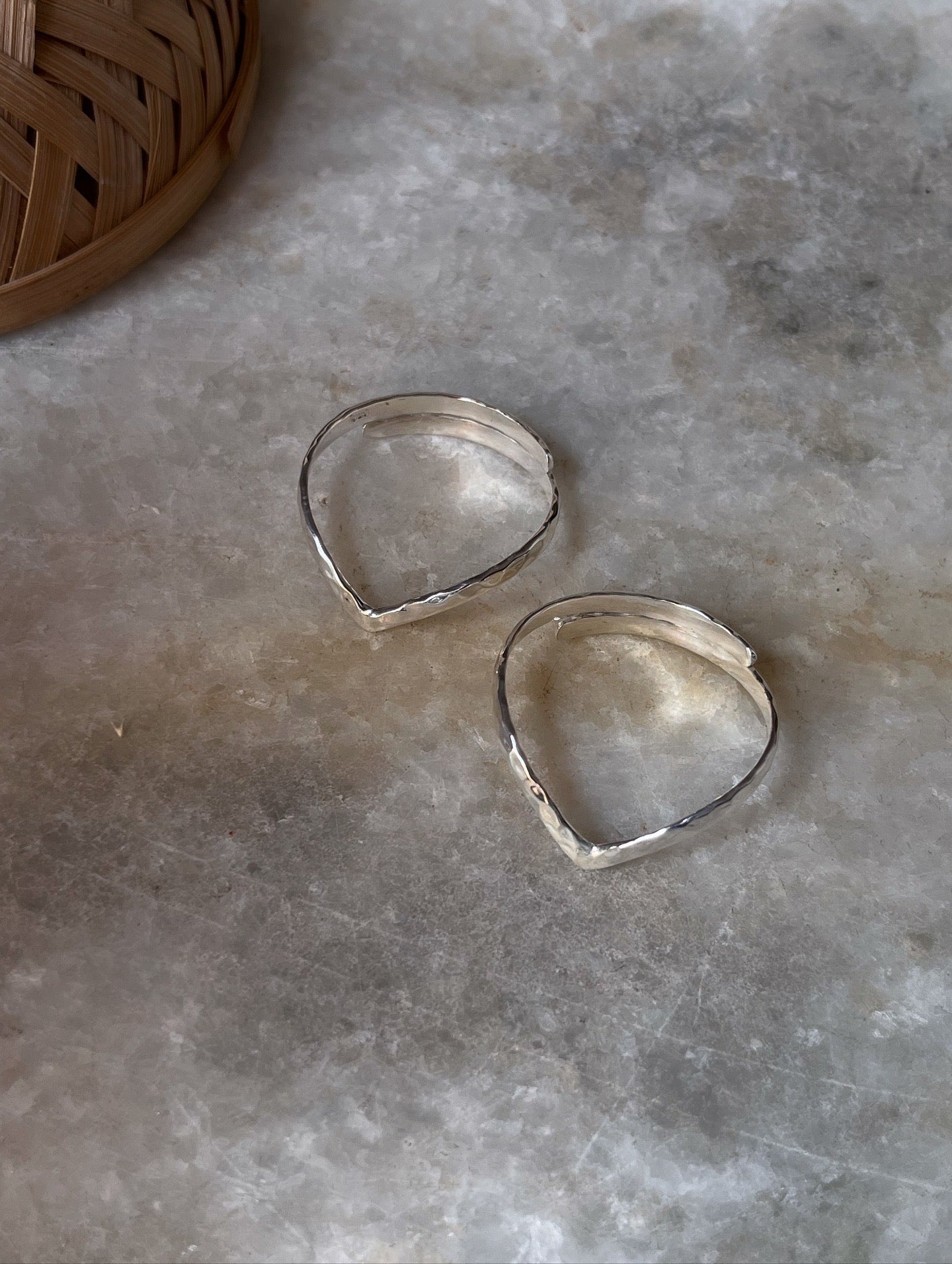 V Hammered Thumb Pure 925 Sterling Silver Big Toe Ring