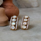 925 Sterling Silver Gold Plated Moissanite Polki Studs Earrings