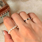 Natural Crystal Stretchy Fresh Water Pearl & Black Spinel Moonstone Rings