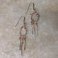 925 Sterling Silver Pink Tourmaline Wire Wrapped Boho Style Handcrafted Earrings
