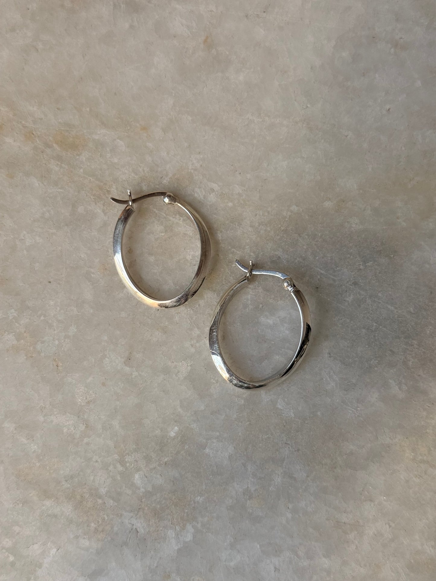 925 Sterling Silver Chunky Italian U Statement Hoops