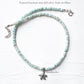 Natural Larimar Crystal 4-5MM Star Fish 925 Sterling Silver Necklace