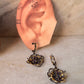 925 Sterling Silver Amethyst, Tanzanite & Topaz Black Rhodium Gold Plating Earrings