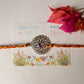 925 Sterling Silver Gemstone Mandala Rakhi - Reusable as Pendant Handcrafted Rakhi