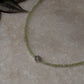 925 Sterling Silver Peridot 2mm Floral Charm Necklace