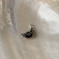 925 Sterling Silver Black Onyx Moon Wire Wrapped Handcrafted Pendant