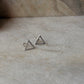 925 Sterling Silver Triangle Chain Attached Studs